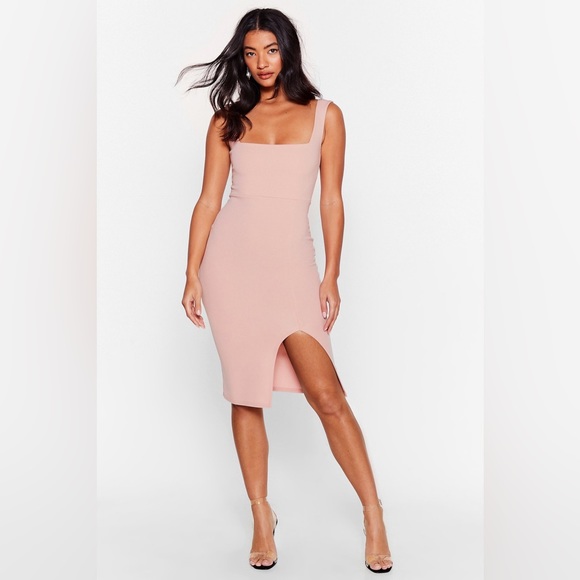 NWT Nasty Gal Squarin to Go Midi Dress - Picture 6 of 10